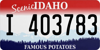 ID license plate I403783