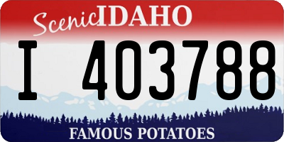 ID license plate I403788