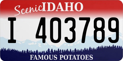 ID license plate I403789