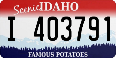 ID license plate I403791