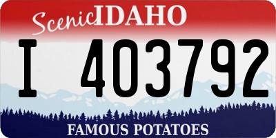 ID license plate I403792