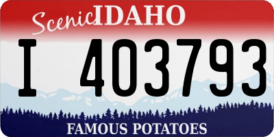 ID license plate I403793