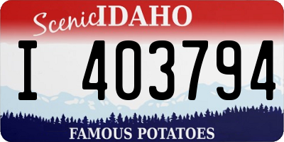 ID license plate I403794