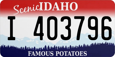 ID license plate I403796
