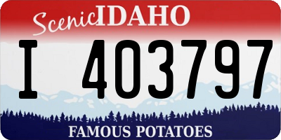 ID license plate I403797