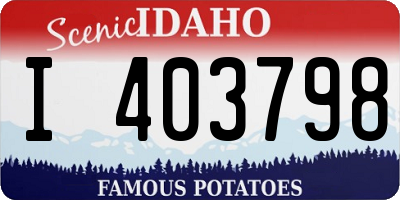 ID license plate I403798