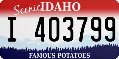 ID license plate I403799