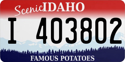 ID license plate I403802