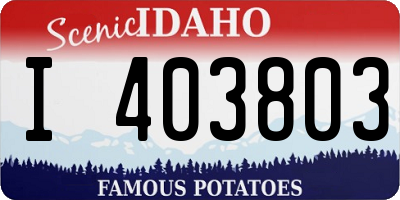ID license plate I403803