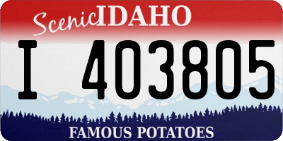 ID license plate I403805