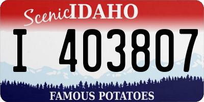 ID license plate I403807