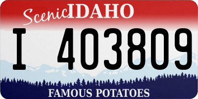 ID license plate I403809