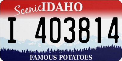 ID license plate I403814