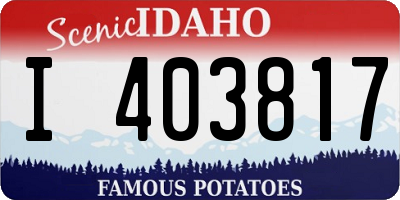 ID license plate I403817