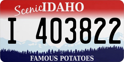 ID license plate I403822