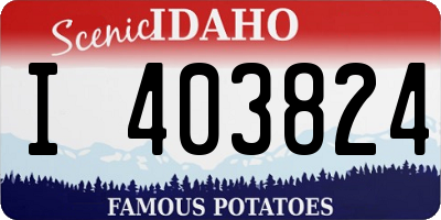 ID license plate I403824