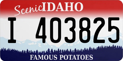 ID license plate I403825