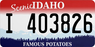ID license plate I403826