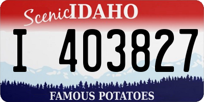ID license plate I403827