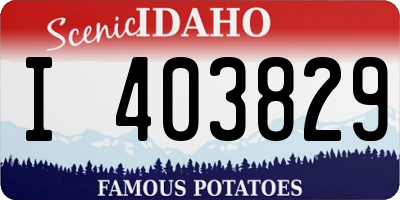 ID license plate I403829