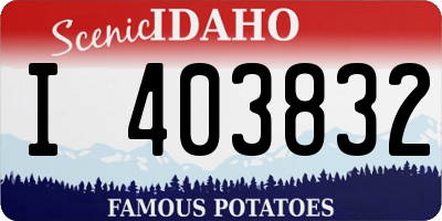 ID license plate I403832