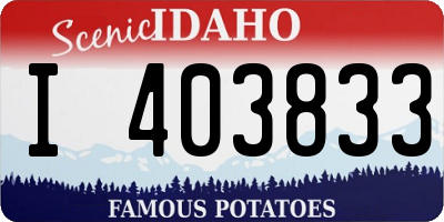 ID license plate I403833