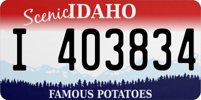 ID license plate I403834