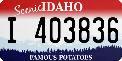 ID license plate I403836