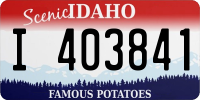 ID license plate I403841