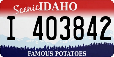 ID license plate I403842