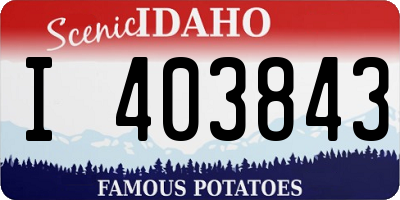 ID license plate I403843