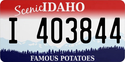 ID license plate I403844