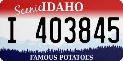 ID license plate I403845