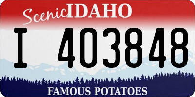 ID license plate I403848