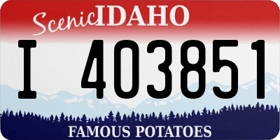 ID license plate I403851