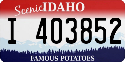 ID license plate I403852