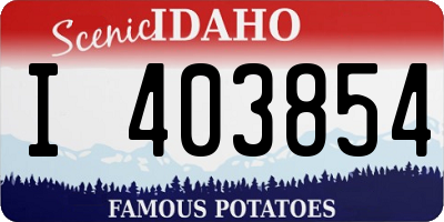 ID license plate I403854