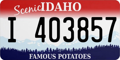 ID license plate I403857