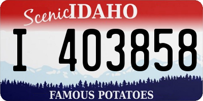 ID license plate I403858