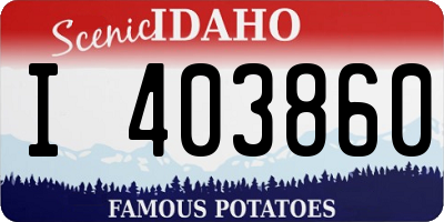 ID license plate I403860