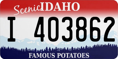 ID license plate I403862