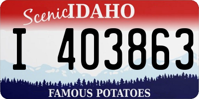 ID license plate I403863