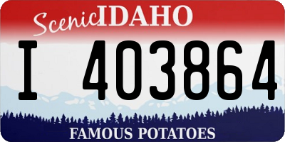 ID license plate I403864