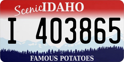 ID license plate I403865