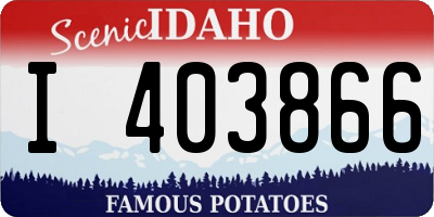 ID license plate I403866