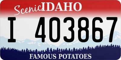 ID license plate I403867