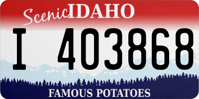 ID license plate I403868