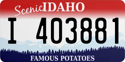 ID license plate I403881