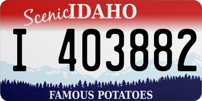 ID license plate I403882