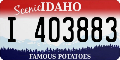 ID license plate I403883